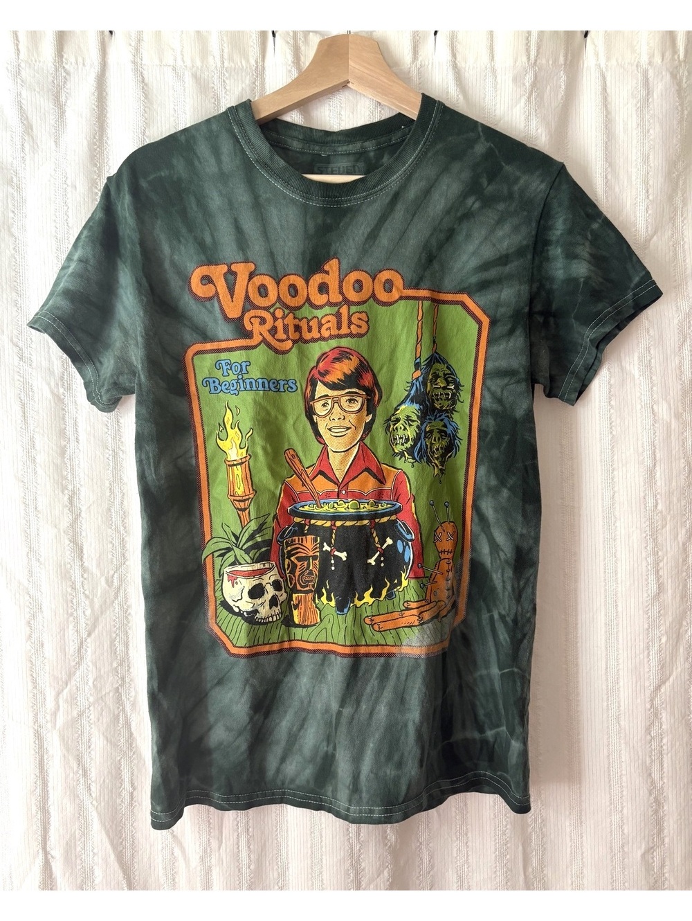Steven Rhodes Voodoo Rituals For Beginners Graphic Tie-Dye T-Shirt Size Small